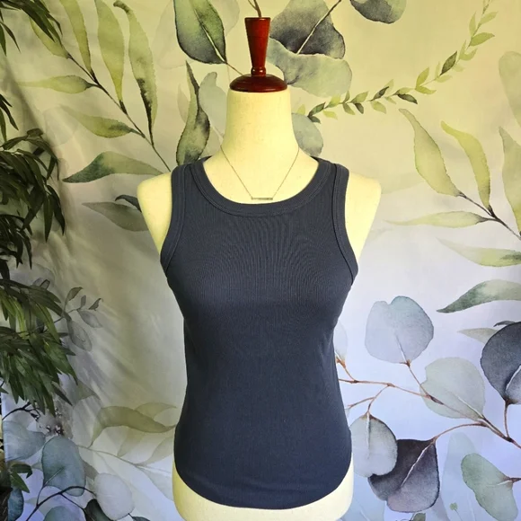 SO | Ribbed Tank Top in Gray sz M - Picture 1 of 6